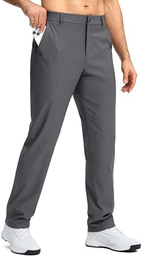 Men's stretch golf pants, three inseams, dark grey