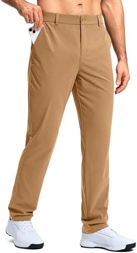 Men's stretch golf pants, three inseams, khaki sand