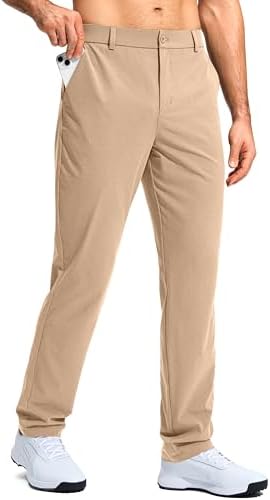 Men's stretch golf pants, three inseams, khaki