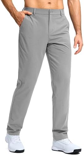 Men's stretch golf pants, three inseams, light grey