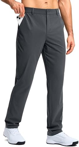 Men's stretch golf pants, three inseams, oil grey