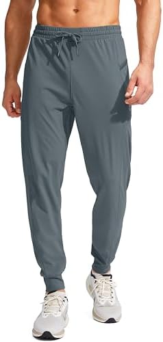 Men's stretch joggers, zip pockets, ink grey