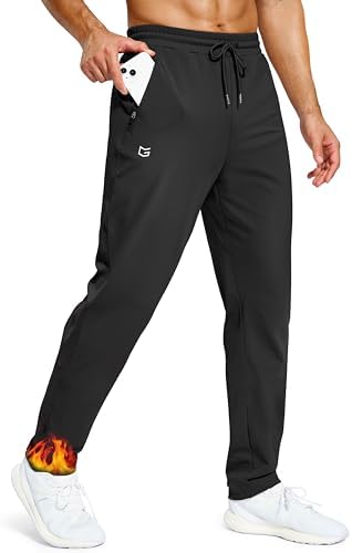 Men's tall fleece-lined winter pants, black