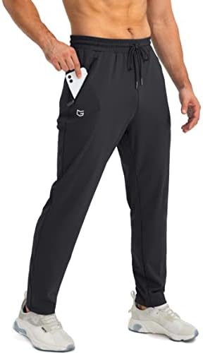 Men's tapered joggers, zip pockets, black