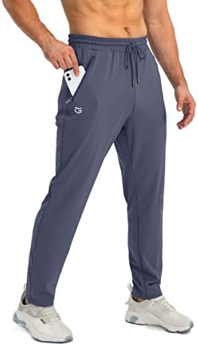 Men's tapered joggers, zip pockets, dusty blue