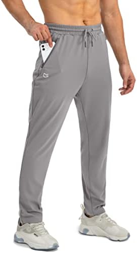 Men's tapered joggers, zip pockets, light grey