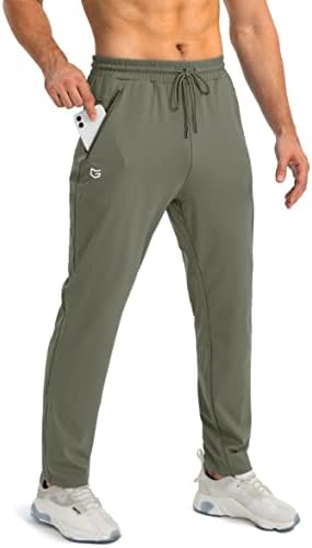 Men's tapered joggers, zip pockets, sage green