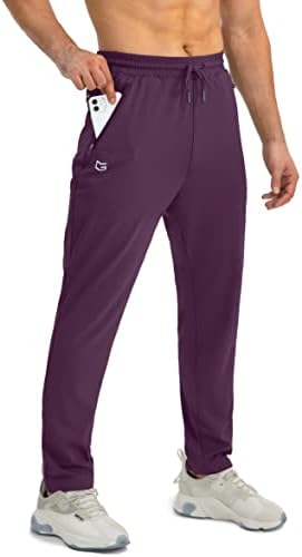 Men's tapered joggers, zip pockets, wine red