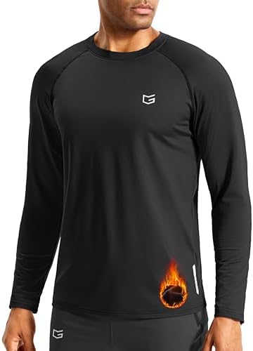 Men's thermal long sleeve tee, black