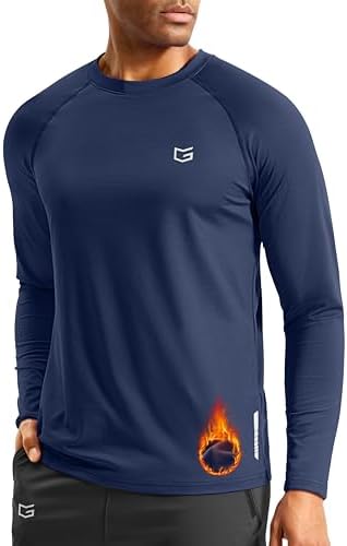 Men's thermal long sleeve tee, dark blue