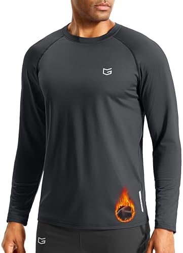 Men's thermal long sleeve tee, dark grey