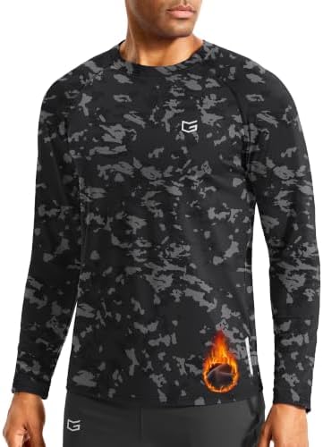 Men's thermal long sleeve tee, grey camo