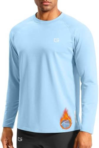 Men's thermal long sleeve tee, light blue