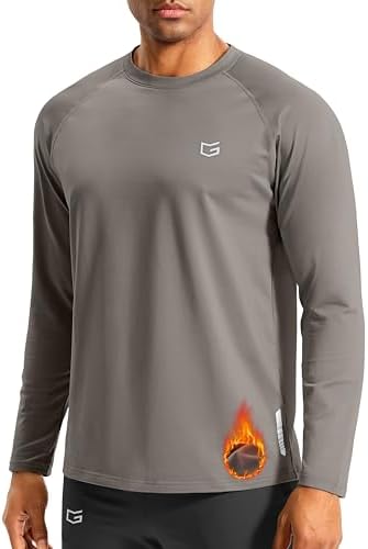 Men's thermal long sleeve tee, light grey