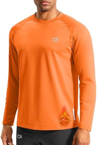 Men's thermal long sleeve tee, orange