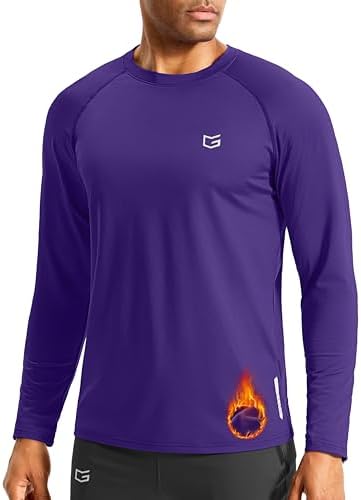 Men's thermal long sleeve tee, purple