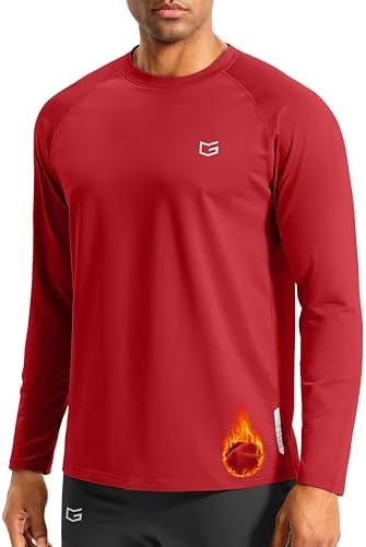 Men's thermal long sleeve tee, red