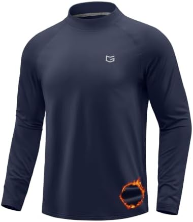 Men's thermal mock turtleneck, navy