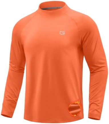 Men's thermal mock turtleneck, orange