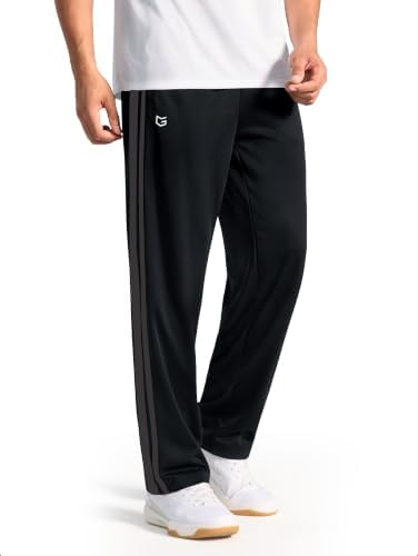 Men's track pants, two zip pockets, black / charcoal