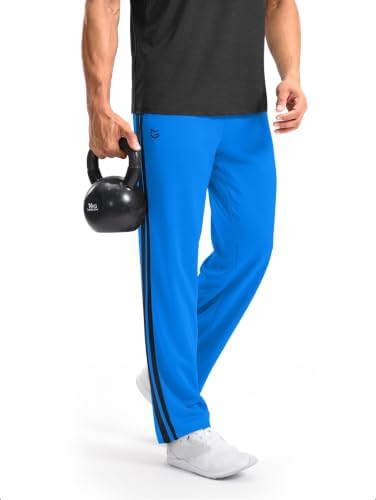 Men's track pants, two zip pockets, blue / black