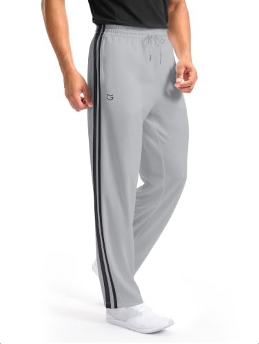 Men's track pants, two zip pockets, grey / black