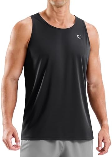 Men's UPF 50+ beach tank, black