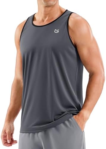 Men's UPF 50+ beach tank, dark grey
