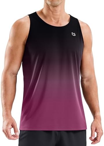 Men's UPF 50+ beach tank, gradient black rose