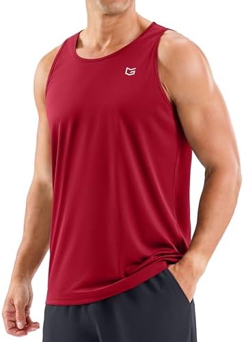 Men's UPF 50+ beach tank, red