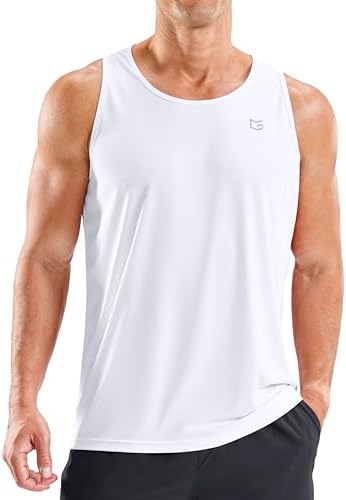 Men's UPF 50+ beach tank, white