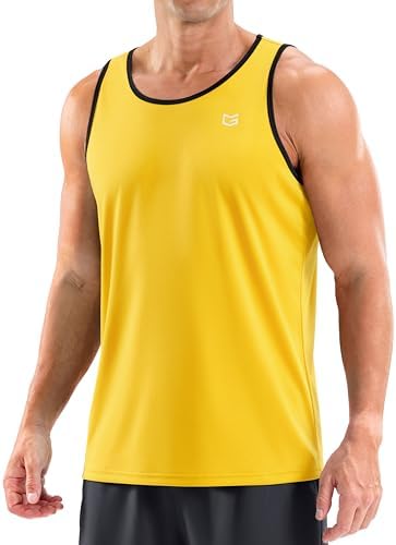 Men's UPF 50+ beach tank, yellow