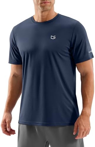 Men's UPF 50+ cooling workout tee, indigo navy