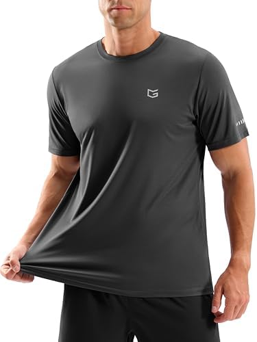 Men's UPF 50+ cooling workout tee, iron grey