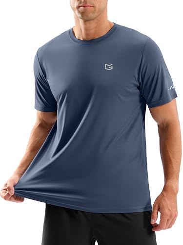 Men's UPF 50+ cooling workout tee, navy