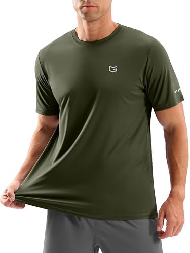 Men's UPF 50+ cooling workout tee, olive