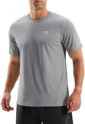 Men's UPF 50+ cooling workout tee, silver grey