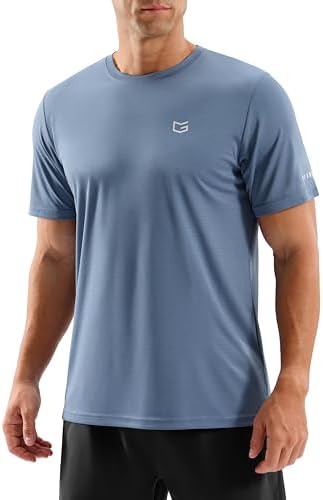 Men's UPF 50+ cooling workout tee, slate blue