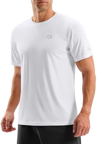 Men's UPF 50+ cooling workout tee, white