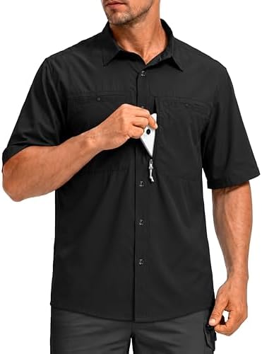 Men's UPF 50+ fishing shirt, black