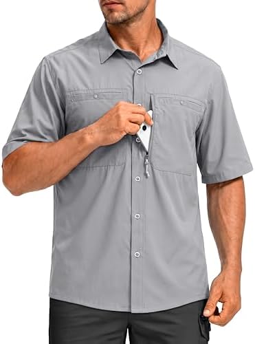 Men's UPF 50+ fishing shirt, cool grey