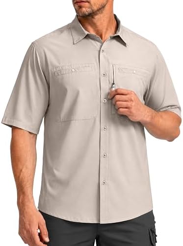 Men's UPF 50+ fishing shirt, khaki
