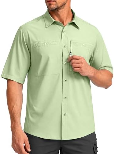 Men's UPF 50+ fishing shirt, light green