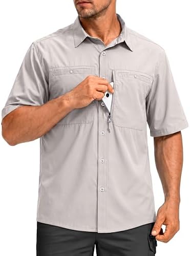 Men's UPF 50+ fishing shirt, light khaki