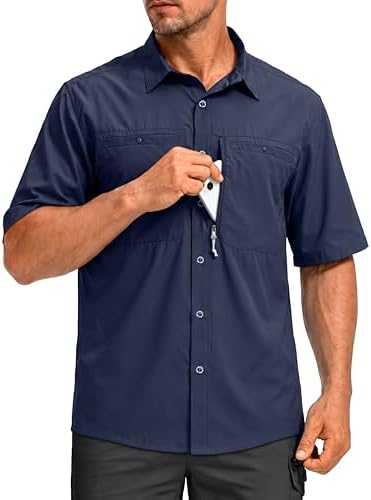 Men's UPF 50+ fishing shirt, navy