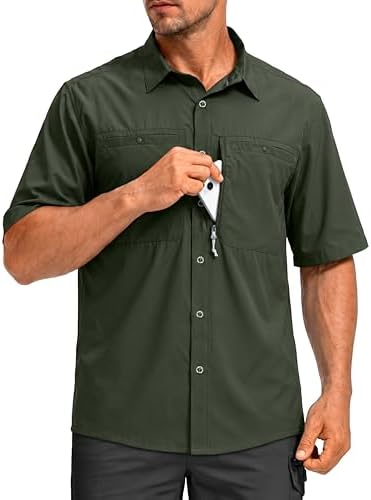 Men's UPF 50+ fishing shirt, olive