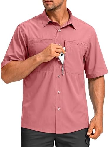 Men's UPF 50+ fishing shirt, sorbet
