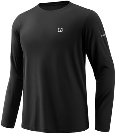 Men's UPF 50+ grid rash guard, black