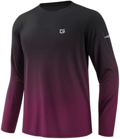 Men's UPF 50+ grid rash guard, gradient black rose