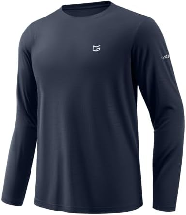 Men's UPF 50+ grid rash guard, navy blue